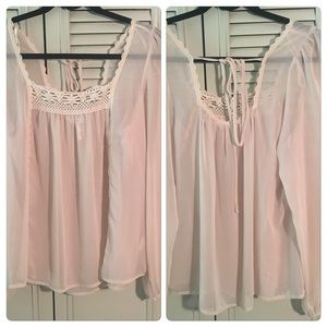 Sheer long sleeve blouse